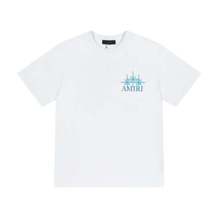 Mini Light Blue Three Pointed Star Letter Back Large Golden Triple Star Brand Logo Oversized Tee 2 colors 29341033