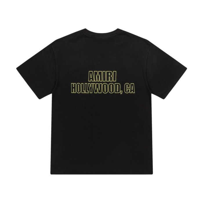 Gothic Red Gold Double MA Monogram Eagle Distressed Print Back Hollow Outline Hollywood CA Letter Tee 2 colors 29340996
