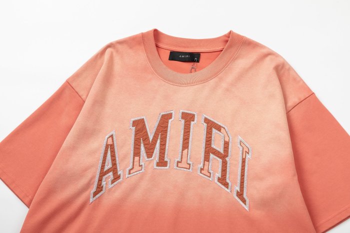 Gradient Washed Varsity Streetwear Front Curved Arch Letter Chenille Print Oversized Tee 4 colors 29340808