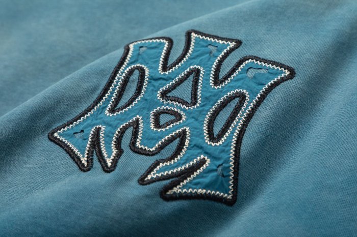 Vintage Washed Gradient Streetwear Front Tiny MA Monogram Back Outline Hollywood Letter Graphic Oversized Tee 2 colors 29340893