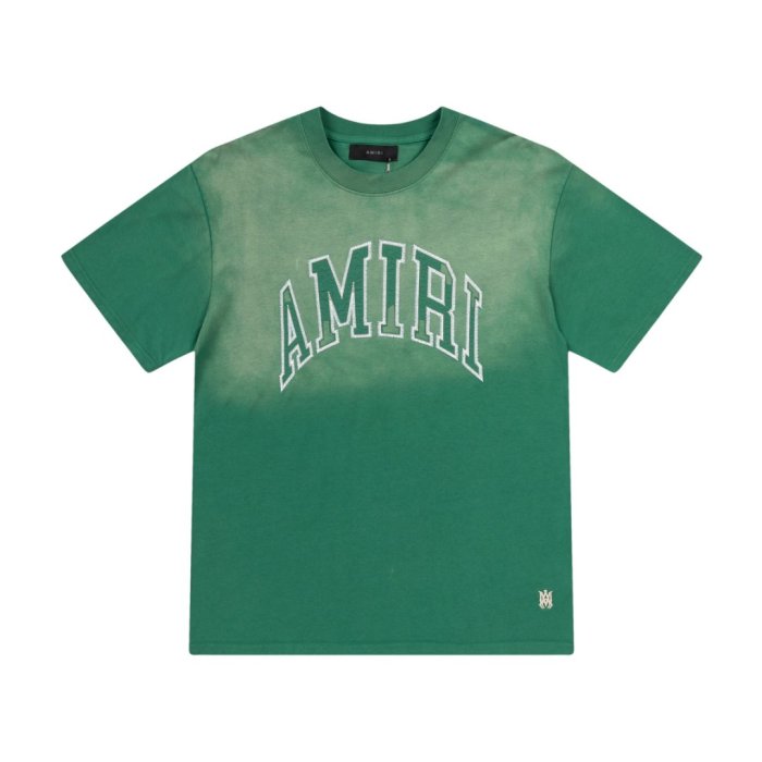 Gradient Washed Varsity Streetwear Front Curved Arch Letter Chenille Print Oversized Tee 4 colors 29340808