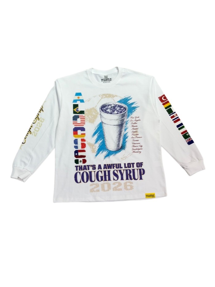 Vintage Washed Streetwear Front World Cup National Flag Letter Cup Graffiti Long Sleeve T-Shirt 29343069