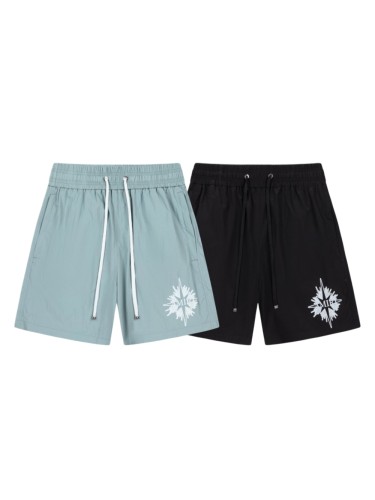 Abstract Burst Star Brand Print Back Back Tag Cargo Pocket Baggy Lightweight Quick Dry Swim Trunk Beach Shorts 2 colors 29342782