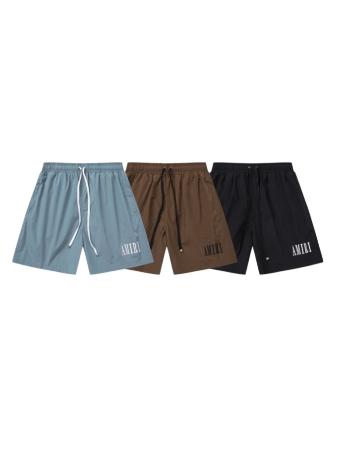 Minimal Streetwear Front Leg Classic Serif Letter Print Loose Drawstring Quick Dry Swim Trunk Beach Shorts 3 colors 29343002