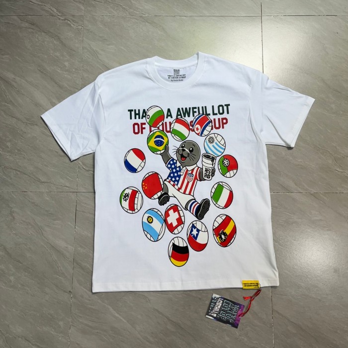 Cartoon Streetwear Front Cute Us Jersey Sea Lion Multinational Country Flag Football Ball Slogan Print T-Shirt 4 colors 29343108
