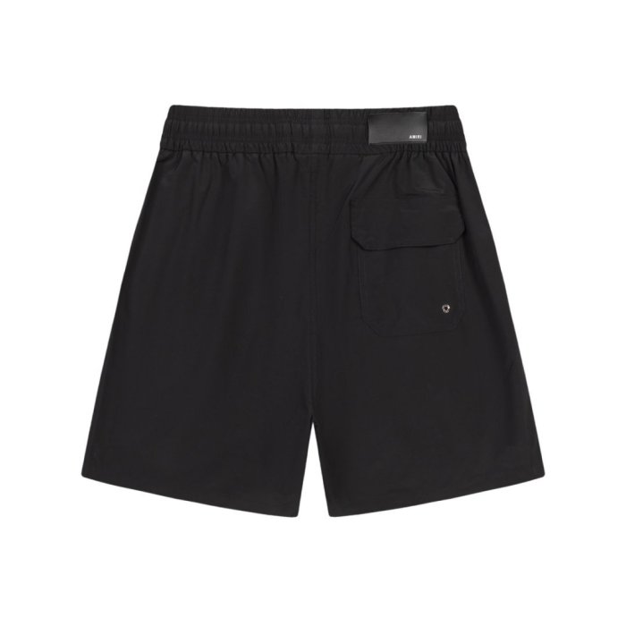 Retro Streetwear Front Billiard Cue Ball Hollywood Print Back Solid Plain Cargo Pocket Design Drawstring Swim Trunk Shorts 29342684