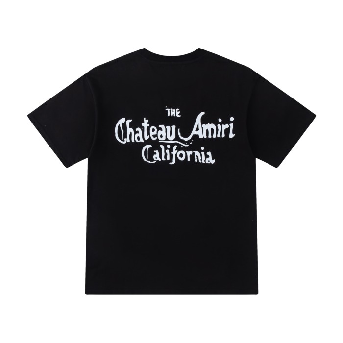 Shield Emblem Chateau Text Print Back Flowing Gothic Chateau California Word Graphic Tee 2 colors 29342980