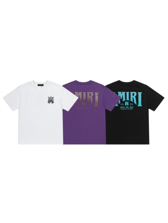 Gothic M Emblem Print Back Speckled Sparkle City District Slogan Text Graphic Tee 3 colors 29342963
