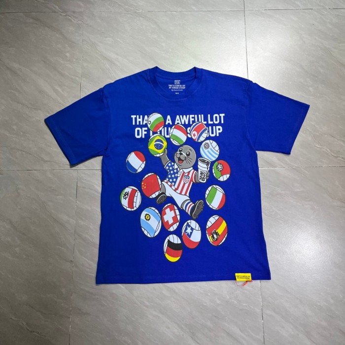 Cartoon Streetwear Front Cute Us Jersey Sea Lion Multinational Country Flag Football Ball Slogan Print T-Shirt 4 colors 29343108