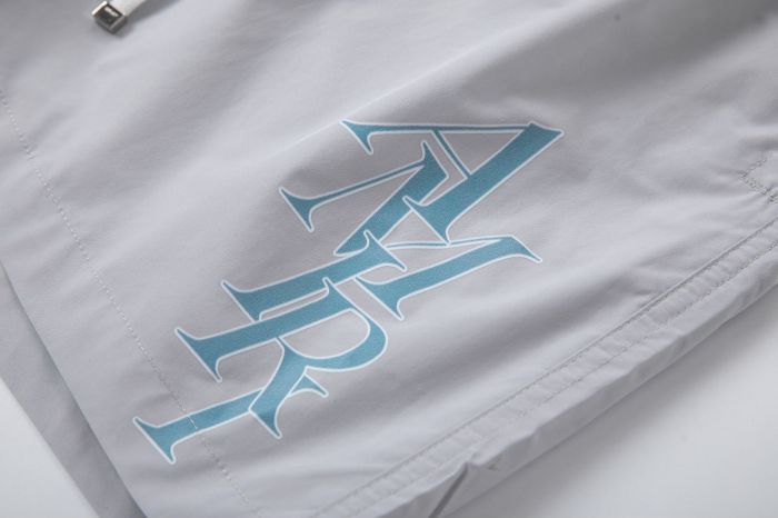 Minimal High Street Front Vertical Stacked Letter Side Print Loose Drawstring Quick Dry Swim Trunk Beach Shorts 2 colors 29342999