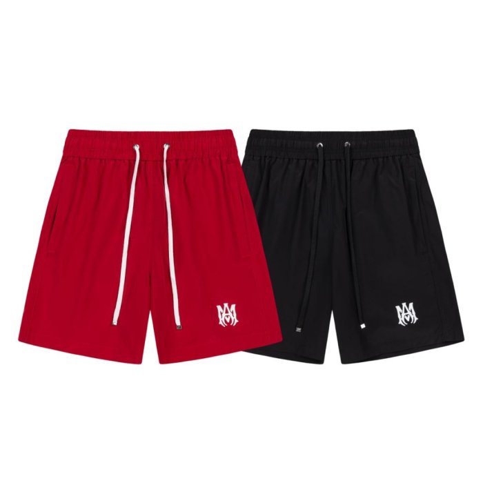 Minimal Gothic Streetwear Front White Heart M Monogram Embroidery Logo Print Loose Drawstring Swim Trunk Beach Shorts 2 colors 29342989