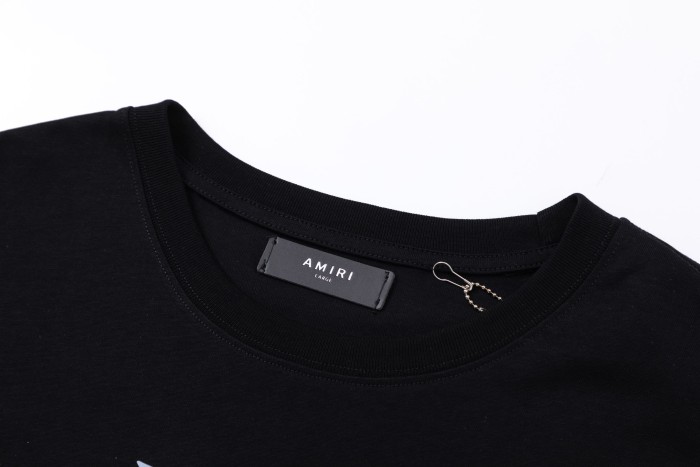 Vintage Luxury High Street Front Center White Crane Pink Cloud Overlay Gothic Amiri Letter Oversized Tee 2 colors 29342422