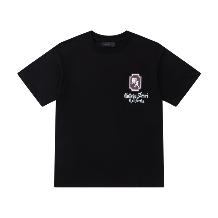 Shield Emblem Chateau Text Print Back Flowing Gothic Chateau California Word Graphic Tee 2 colors 29342980