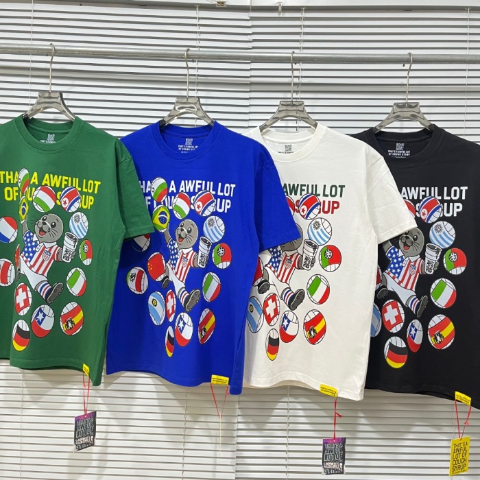 Cartoon Streetwear Front Cute Us Jersey Sea Lion Multinational Country Flag Football Ball Slogan Print T-Shirt 4 colors 29343108