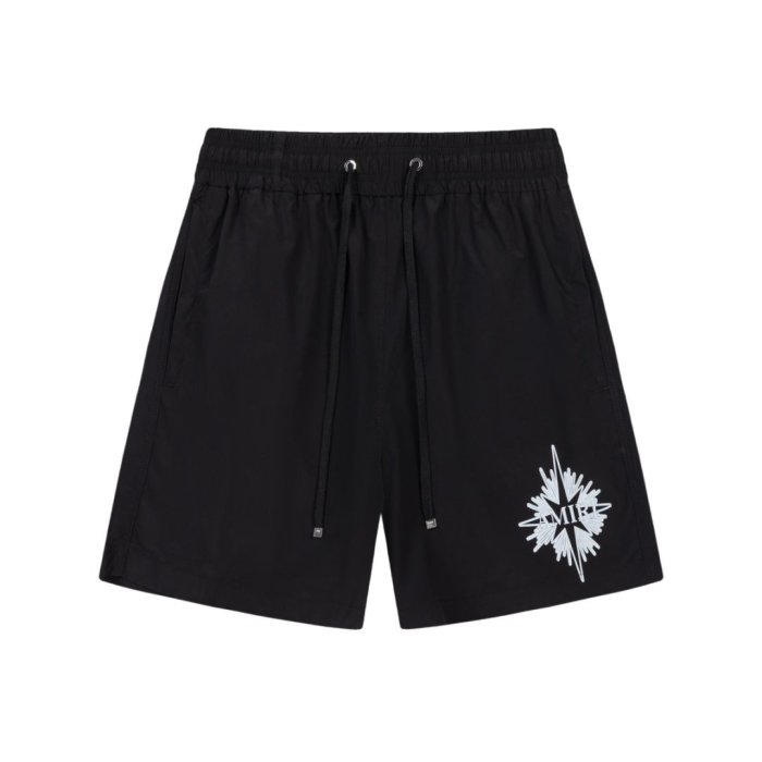 Abstract Burst Star Brand Print Back Back Tag Cargo Pocket Baggy Lightweight Quick Dry Swim Trunk Beach Shorts 2 colors 29342782