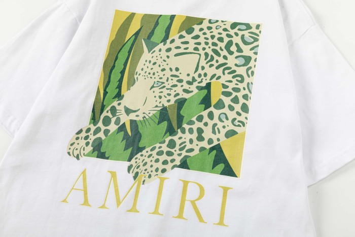 Vintage Jungle Streetwear Front Small Leopard Square Patch Print Back Large Tropical Leopard Frame Letter Graphic Tee 2 colors 29342535