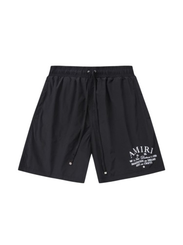 Arch Cursive Arts And Crafts District Slogan Print Back Cargo Pocket Leather Label Drawstring Swim Trunk Shorts 29343008