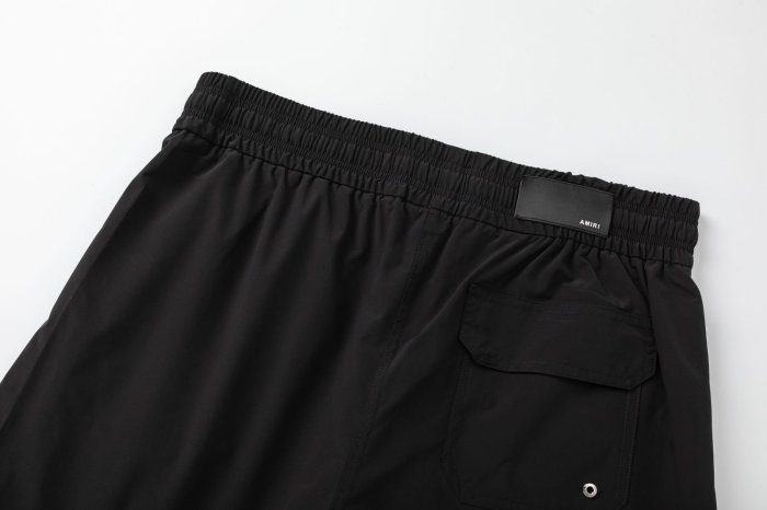 Retro Streetwear Front Billiard Cue Ball Hollywood Print Back Solid Plain Cargo Pocket Design Drawstring Swim Trunk Shorts 29342684