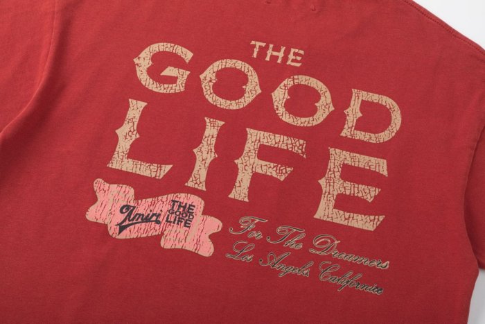 Distressed Cursive For The Dreamers Script Print Back Vintage The Good Life California Banner Letter Graphic Tee 2 colors 29342972