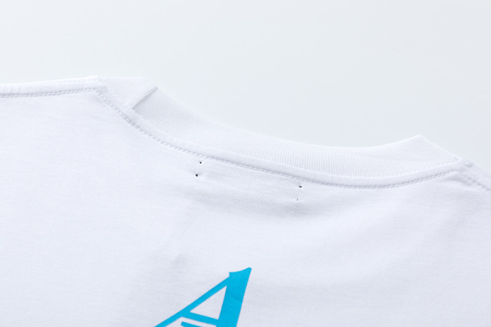 Minimalist High Street Front Small Vertical Stacked Amiri Letter Print Back Large Overlap Amiri Logo Graphic Oversized Tee 2 colors 29342472