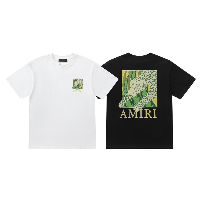 Vintage Jungle Streetwear Front Small Leopard Square Patch Print Back Large Tropical Leopard Frame Letter Graphic Tee 2 colors 29342535
