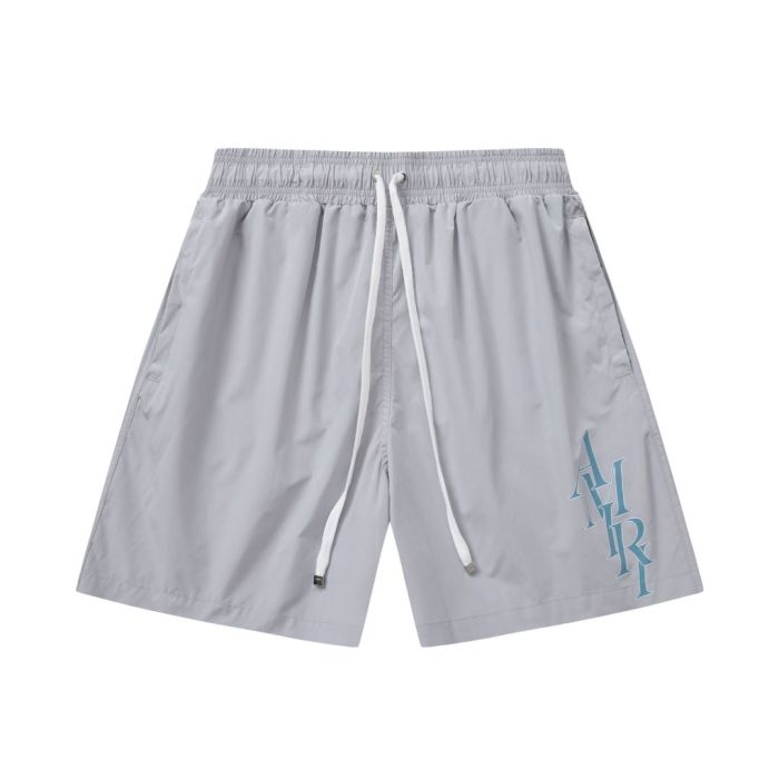 Minimal High Street Front Vertical Stacked Letter Side Print Loose Drawstring Quick Dry Swim Trunk Beach Shorts 2 colors 29342999