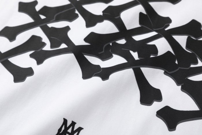 Minimal Streetwear Front Chest Small Serif Letter Print Back Crossed Bone Cluster With Text Logo Graphic Tee 4 colors 29342973