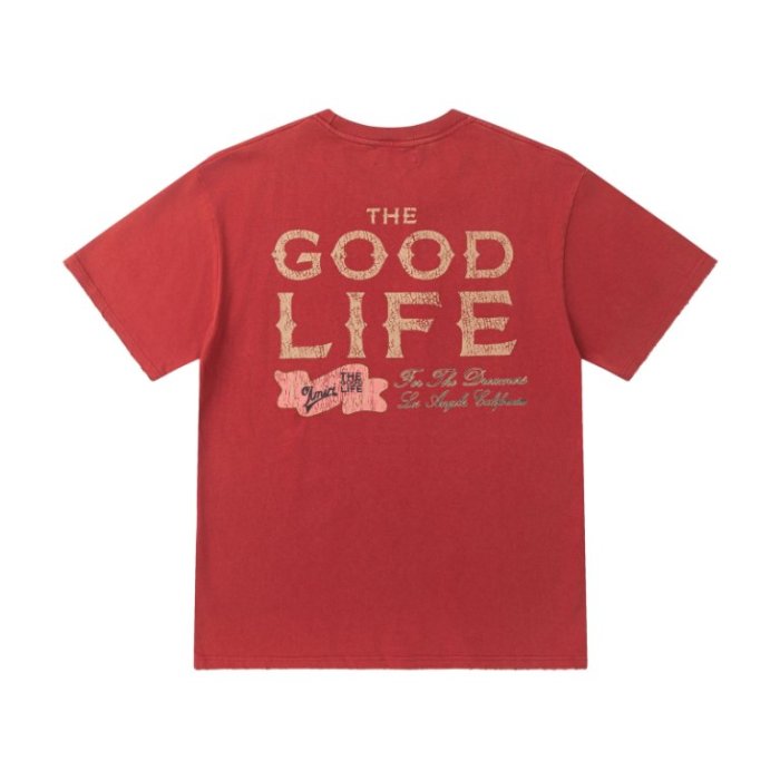 Distressed Cursive For The Dreamers Script Print Back Vintage The Good Life California Banner Letter Graphic Tee 2 colors 29342972