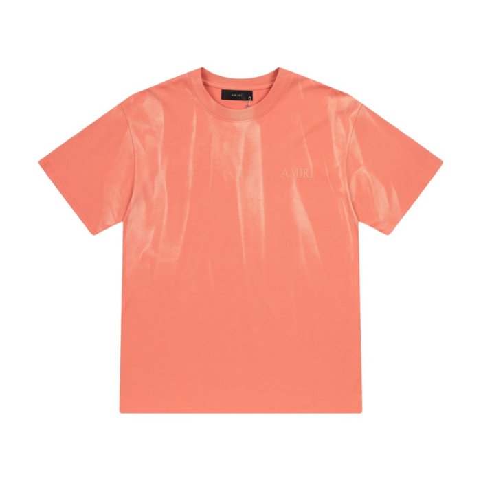 Retro Washed Streetwear Front Chest Hidden Monogram Print All Over Streaky Gradient Dye Baggy Casual Tee 2 colors 29342943