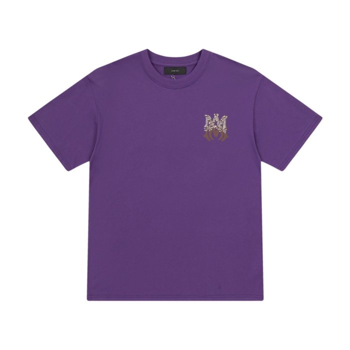 Gothic M Emblem Print Back Speckled Sparkle City District Slogan Text Graphic Tee 3 colors 29342963