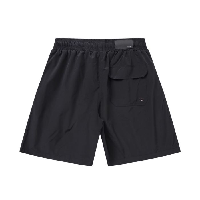 Arch Cursive Arts And Crafts District Slogan Print Back Cargo Pocket Leather Label Drawstring Swim Trunk Shorts 29343008