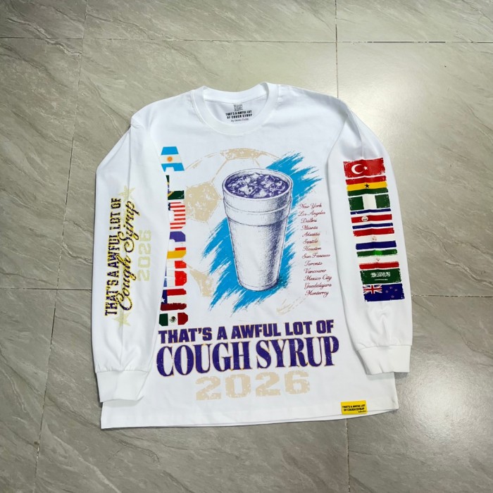 Vintage Washed Streetwear Front World Cup National Flag Letter Cup Graffiti Long Sleeve T-Shirt 29343069