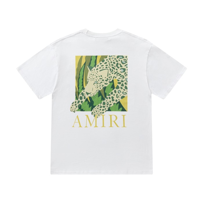Vintage Jungle Streetwear Front Small Leopard Square Patch Print Back Large Tropical Leopard Frame Letter Graphic Tee 2 colors 29342535