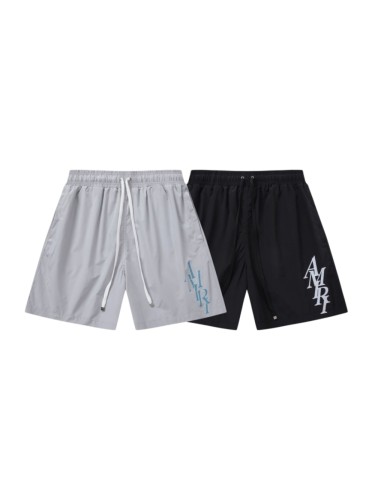 Minimal High Street Front Vertical Stacked Letter Side Print Loose Drawstring Quick Dry Swim Trunk Beach Shorts 2 colors 29342999