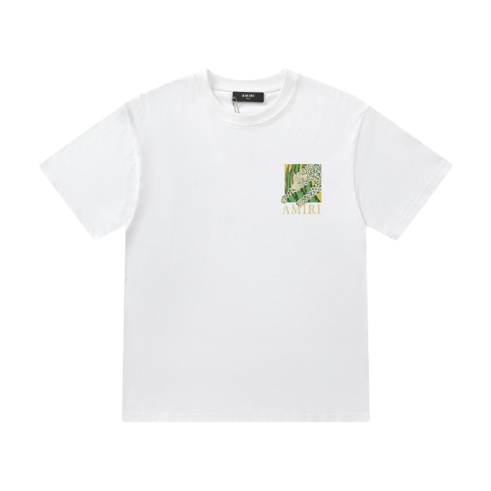 Vintage Jungle Streetwear Front Small Leopard Square Patch Print Back Large Tropical Leopard Frame Letter Graphic Tee 2 colors 29342535