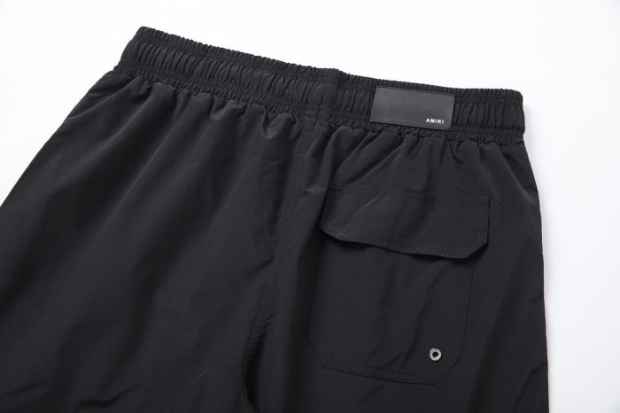 Arch Cursive Arts And Crafts District Slogan Print Back Cargo Pocket Leather Label Drawstring Swim Trunk Shorts 29343008