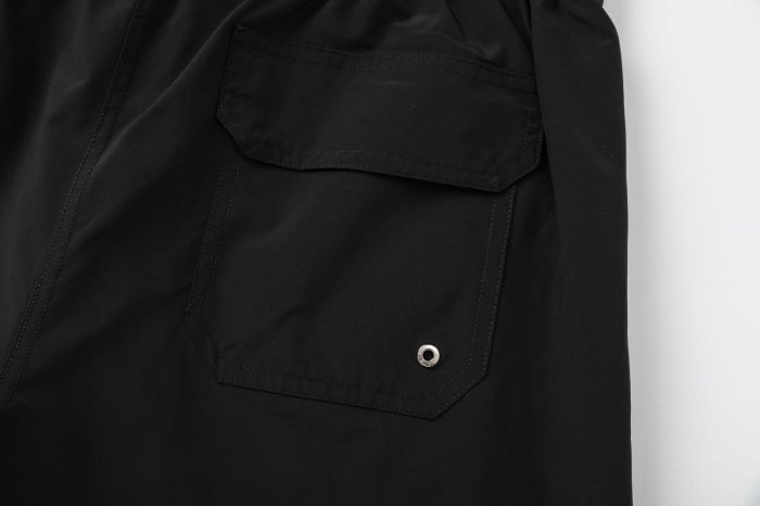 Retro Streetwear Front Billiard Cue Ball Hollywood Print Back Solid Plain Cargo Pocket Design Drawstring Swim Trunk Shorts 29342684