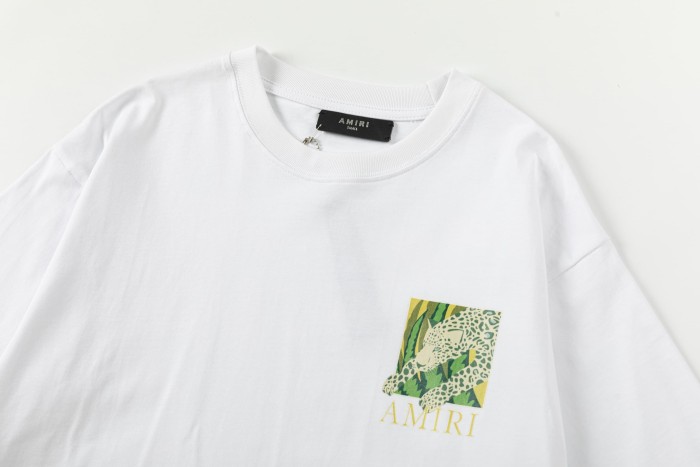 Vintage Jungle Streetwear Front Small Leopard Square Patch Print Back Large Tropical Leopard Frame Letter Graphic Tee 2 colors 29342535