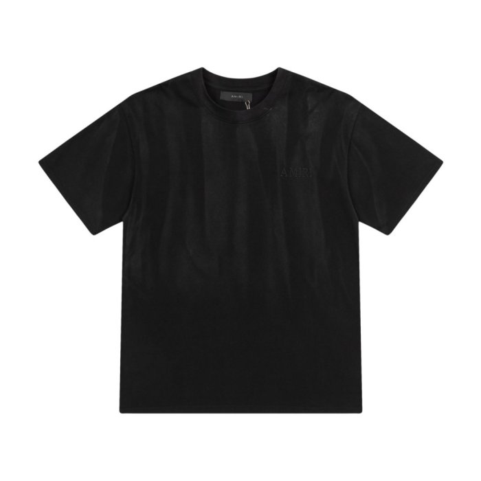 Retro Washed Streetwear Front Chest Hidden Monogram Print All Over Streaky Gradient Dye Baggy Casual Tee 2 colors 29342943