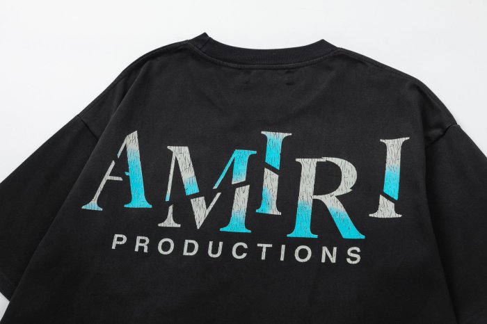 Tragedy Comedy Theater Mask Red Rose Script Print Back Gradient Cracked Productions Letter Graphic Tee 29342942