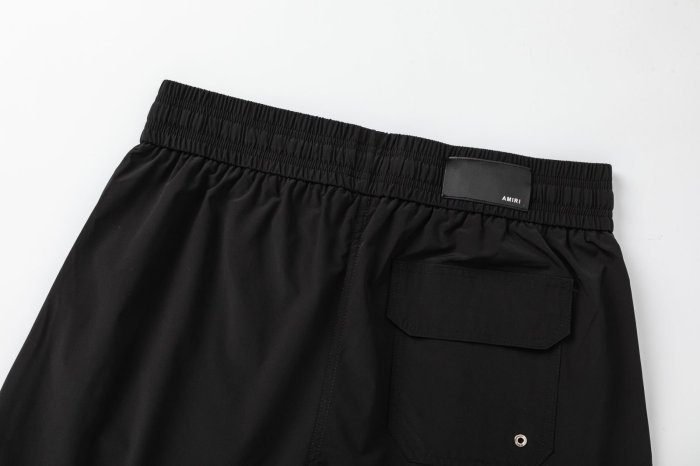 Hollywood Cafe Music Palm Panther Script Print Back Cargo Pocket Leather Label Loose Drawstring Swim Trunk Shorts 29342987
