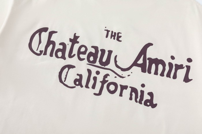 Shield Emblem Chateau Text Print Back Flowing Gothic Chateau California Word Graphic Tee 2 colors 29342980