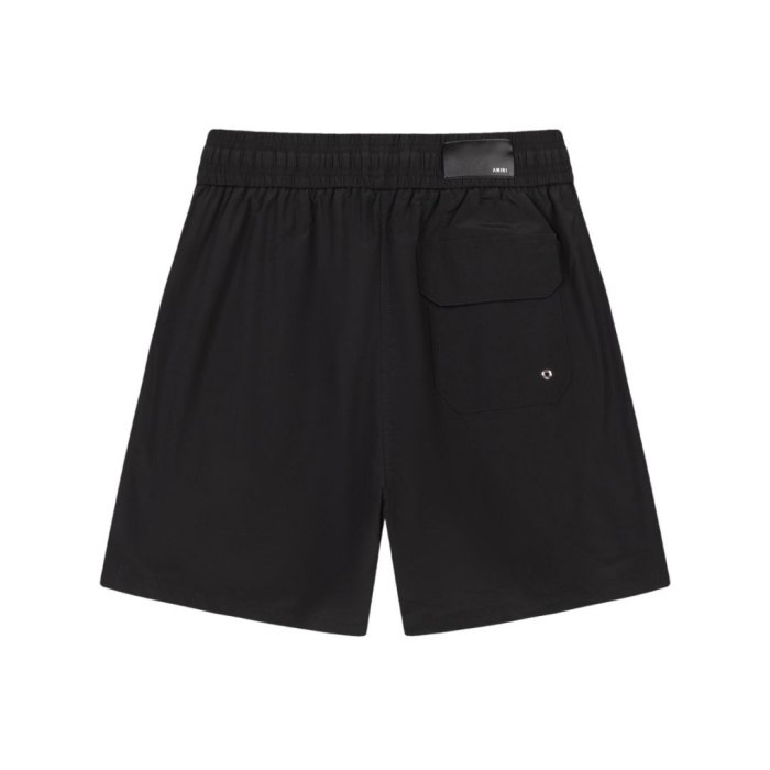 Hollywood Cafe Music Palm Panther Script Print Back Cargo Pocket Leather Label Loose Drawstring Swim Trunk Shorts 29342987