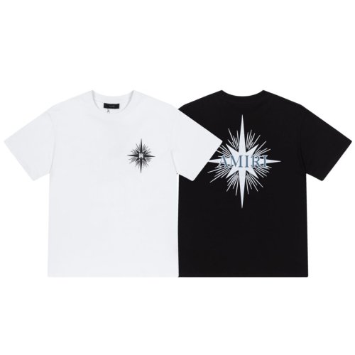Streetwear Retro Front Tiny Burst Star Print Back Large Radiant Star Letter Graphic Oversized Tee 2 colors 29342403