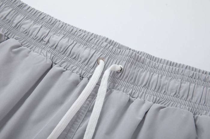 Minimal High Street Front Vertical Stacked Letter Side Print Loose Drawstring Quick Dry Swim Trunk Beach Shorts 2 colors 29342999