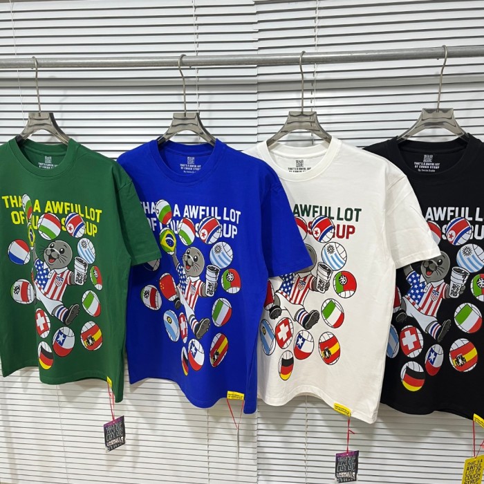 Cartoon Streetwear Front Cute Us Jersey Sea Lion Multinational Country Flag Football Ball Slogan Print T-Shirt 4 colors 29343108