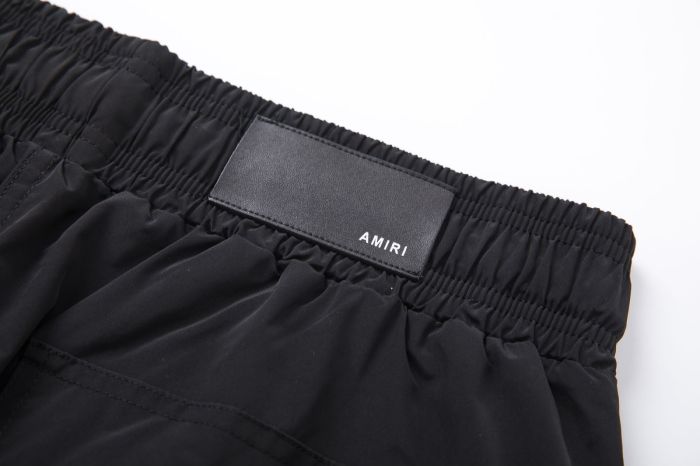 Arch Cursive Arts And Crafts District Slogan Print Back Cargo Pocket Leather Label Drawstring Swim Trunk Shorts 29343008