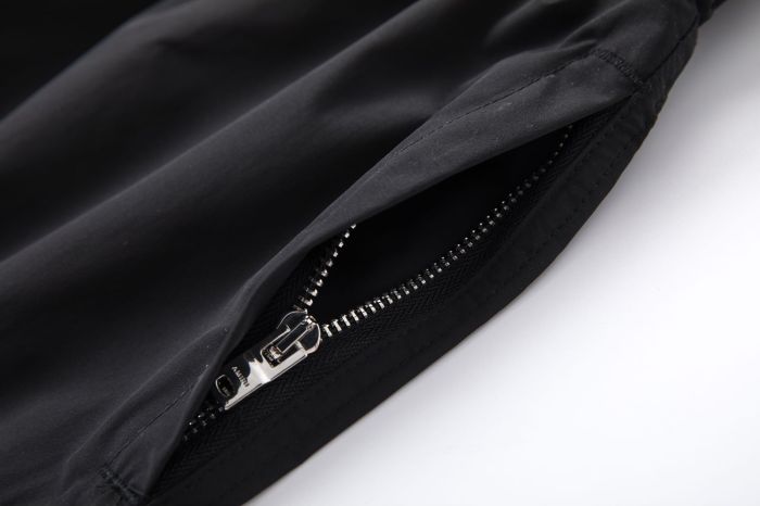 Arch Cursive Arts And Crafts District Slogan Print Back Cargo Pocket Leather Label Drawstring Swim Trunk Shorts 29343008