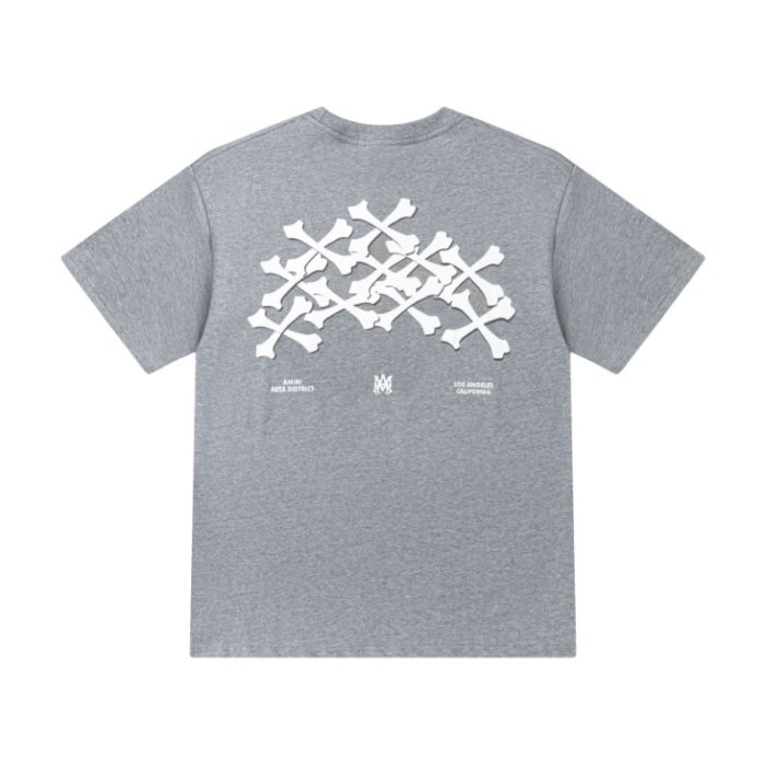 Minimal Streetwear Front Chest Small Serif Letter Print Back Crossed Bone Cluster With Text Logo Graphic Tee 4 colors 29342973