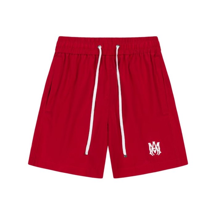 Minimal Gothic Streetwear Front White Heart M Monogram Embroidery Logo Print Loose Drawstring Swim Trunk Beach Shorts 2 colors 29342989